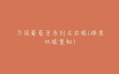 万国葡萄牙系列左右眼(探索双眼奥秘)-亿表网 万国葡萄牙系列左右眼(探索双眼奥秘)-亿表网