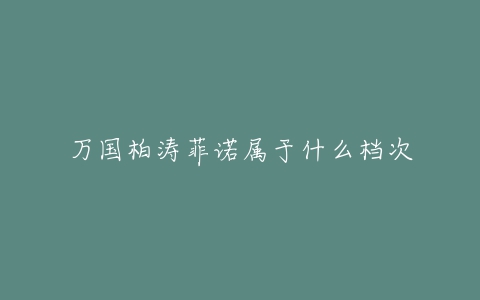 万国柏涛菲诺属于什么档次-亿表网 万国柏涛菲诺属于什么档次-亿表网