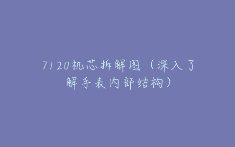 7120机芯拆解图（深入了解手表内部结构）