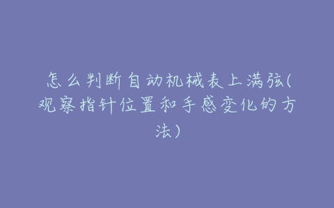 怎么判断自动机械表上满弦(观察指针位置和手感变化的方法)