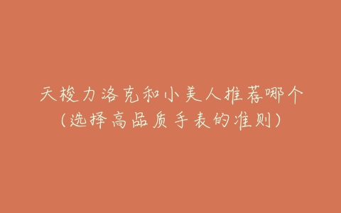 天梭力洛克和小美人推荐哪个(选择高品质手表的准则)-亿表网 天梭力洛克和小美人推荐哪个(选择高品质手表的准则)-亿表网