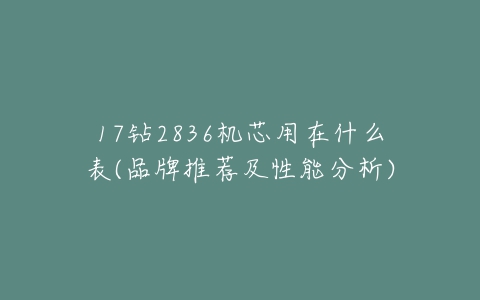 17钻2836机芯用在什么表(品牌推荐及性能分析)-亿表网 17钻2836机芯用在什么表(品牌推荐及性能分析)-亿表网