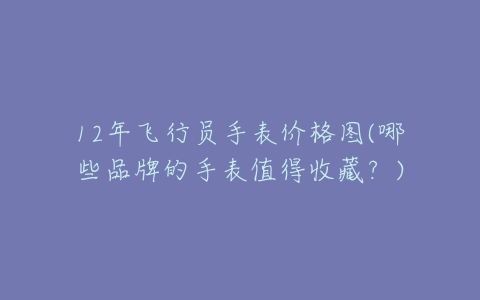 12年飞行员手表价格图(哪些品牌的手表值得收藏？)