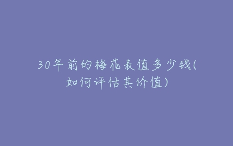 30年前的梅花表值多少钱(如何评估其价值)