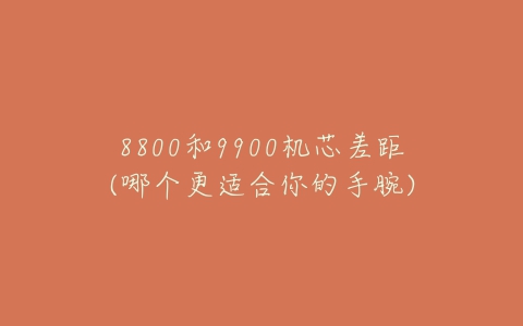 8800和9900机芯差距(哪个更适合你的手腕)