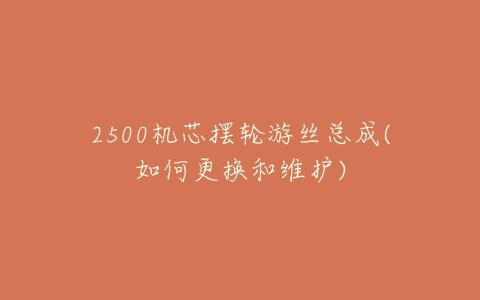 2500机芯摆轮游丝总成(如何更换和维护)