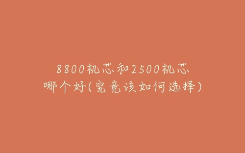 8800机芯和2500机芯哪个好(究竟该如何选择)