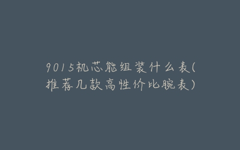 9015机芯能组装什么表(推荐几款高性价比腕表)