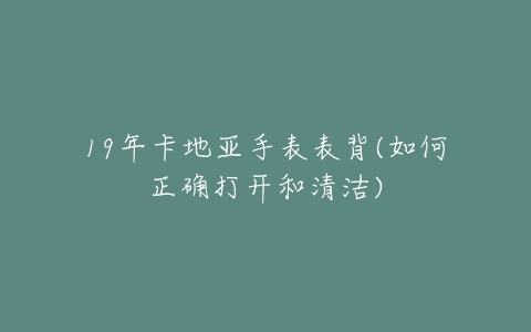 19年卡地亚手表表背(如何正确打开和清洁)