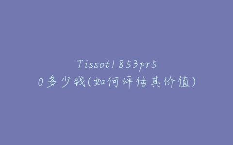 Tissot1853pr50多少钱(如何评估其价值)