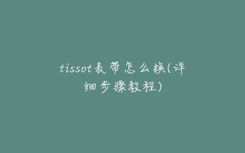 tissot表带怎么换(详细步骤教程)