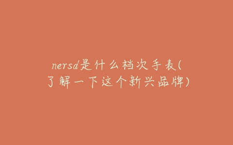 nersd是什么档次手表(了解一下这个新兴品牌)