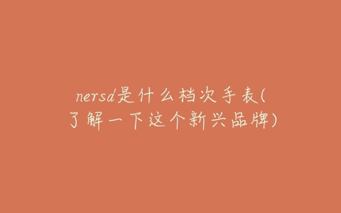 nersd是什么档次手表(了解一下这个新兴品牌)