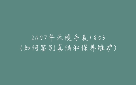 2007年天梭手表1853(如何鉴别真伪和保养维护)-亿表网