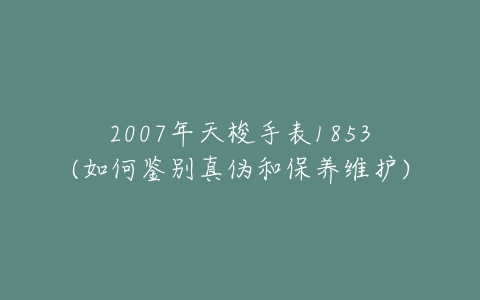 2007年天梭手表1853(如何鉴别真伪和保养维护)