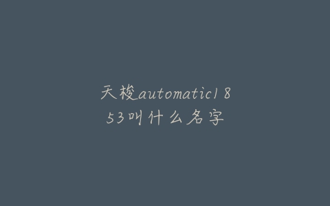 天梭automatic1853叫什么名字
