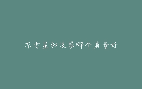 东方星和浪琴哪个质量好