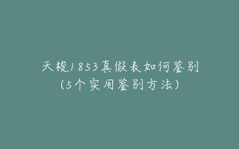 天梭1853真假表如何鉴别(5个实用鉴别方法)