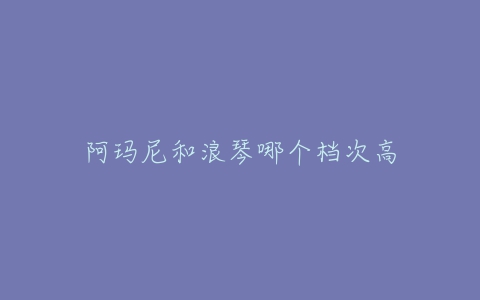 阿玛尼和浪琴哪个档次高