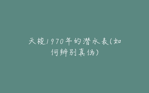 天梭1970年的潜水表(如何辨别真伪)