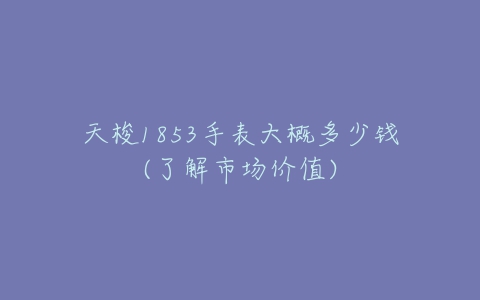 天梭1853手表大概多少钱(了解市场价值)