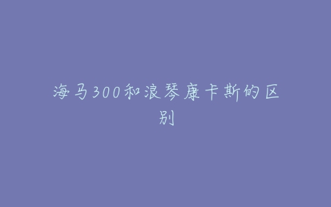 海马300和浪琴康卡斯的区别