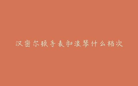 汉密尔顿手表和浪琴什么档次
