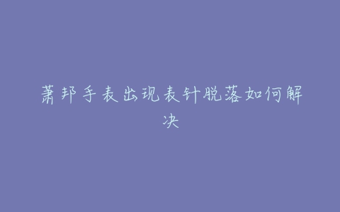 萧邦手表出现表针脱落如何解决