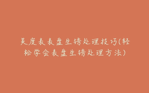 美度表表盘生锈处理技巧(轻松学会表盘生锈处理方法)