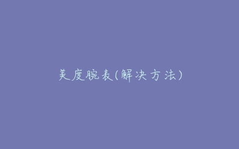 美度腕表(解决方法)
