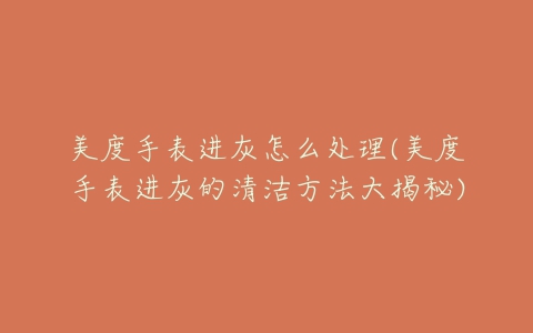 美度手表进灰怎么处理(美度手表进灰的清洁方法大揭秘)