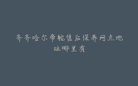 齐齐哈尔帝舵售后保养网点地址哪里有