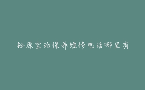 松原宝珀保养维修电话哪里有