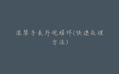 浪琴手表外观损坏(快速处理方法)