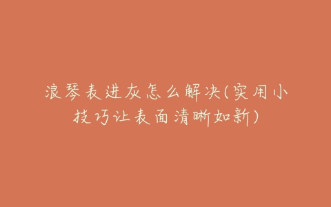 浪琴表进灰怎么解决(实用小技巧让表面清晰如新)