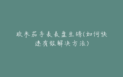 欧米茄手表表盘生锈(如何快速有效解决方法)