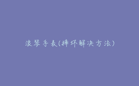 浪琴手表(摔坏解决方法)