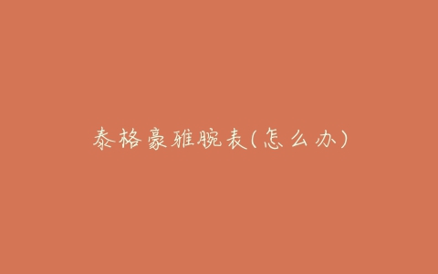 泰格豪雅腕表(怎么办)
