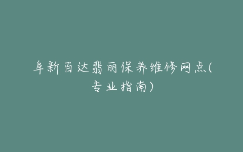 阜新百达翡丽保养维修网点(专业指南)