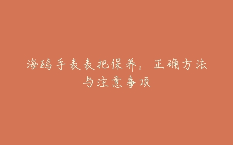 海鸥手表表把保养:正确方法与注意事项