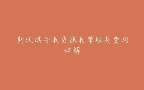 斯沃琪手表更换表带服务费用详解