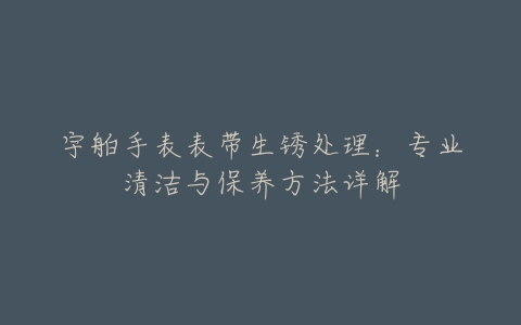 宇舶手表表带生锈处理:专业清洁与保养方法详解