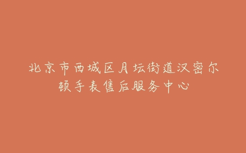 北京市西城区月坛街道汉密尔顿手表售后服务中心
