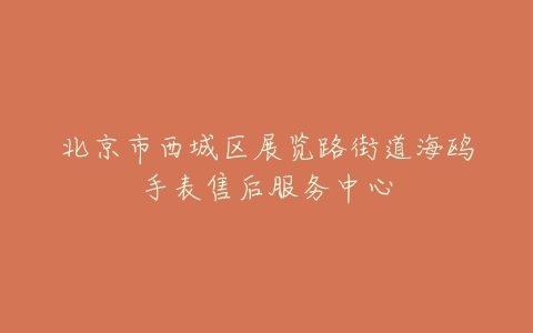 北京市西城区展览路街道海鸥手表售后服务中心