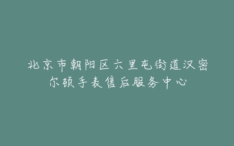 北京市朝阳区六里屯街道汉密尔顿手表售后服务中心