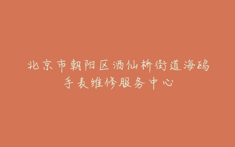 北京市朝阳区酒仙桥街道海鸥手表维修服务中心