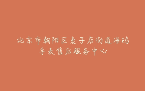 北京市朝阳区麦子店街道海鸥手表售后服务中心