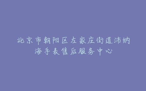 北京市朝阳区左家庄街道沛纳海手表售后服务中心