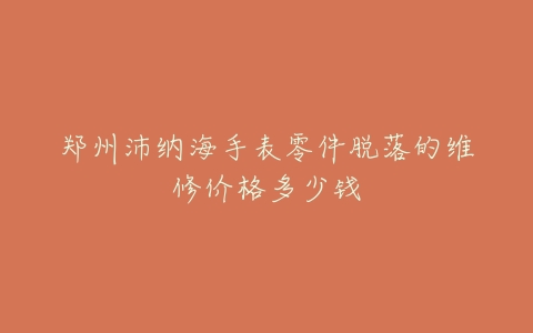 郑州沛纳海手表零件脱落的维修价格多少钱