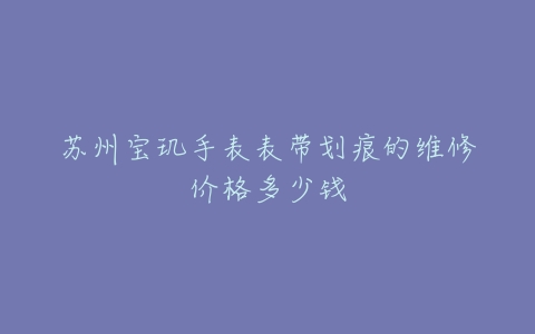 苏州宝玑手表表带划痕的维修价格多少钱